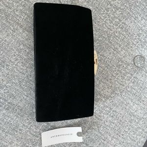 Anthropologie Black Velvet Clutch - Never Used